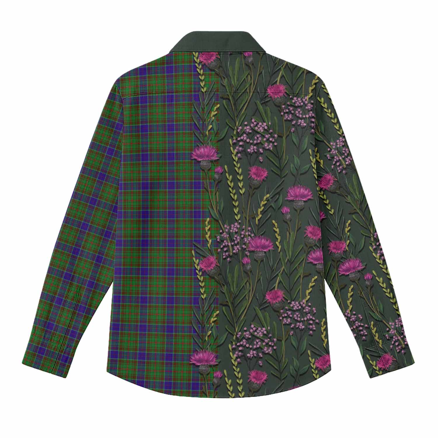 Adam Family Crest Tartan Women Casual Shirt Scottish Thistle Flower Pattern Half Style - Tartan Vibes Clothing