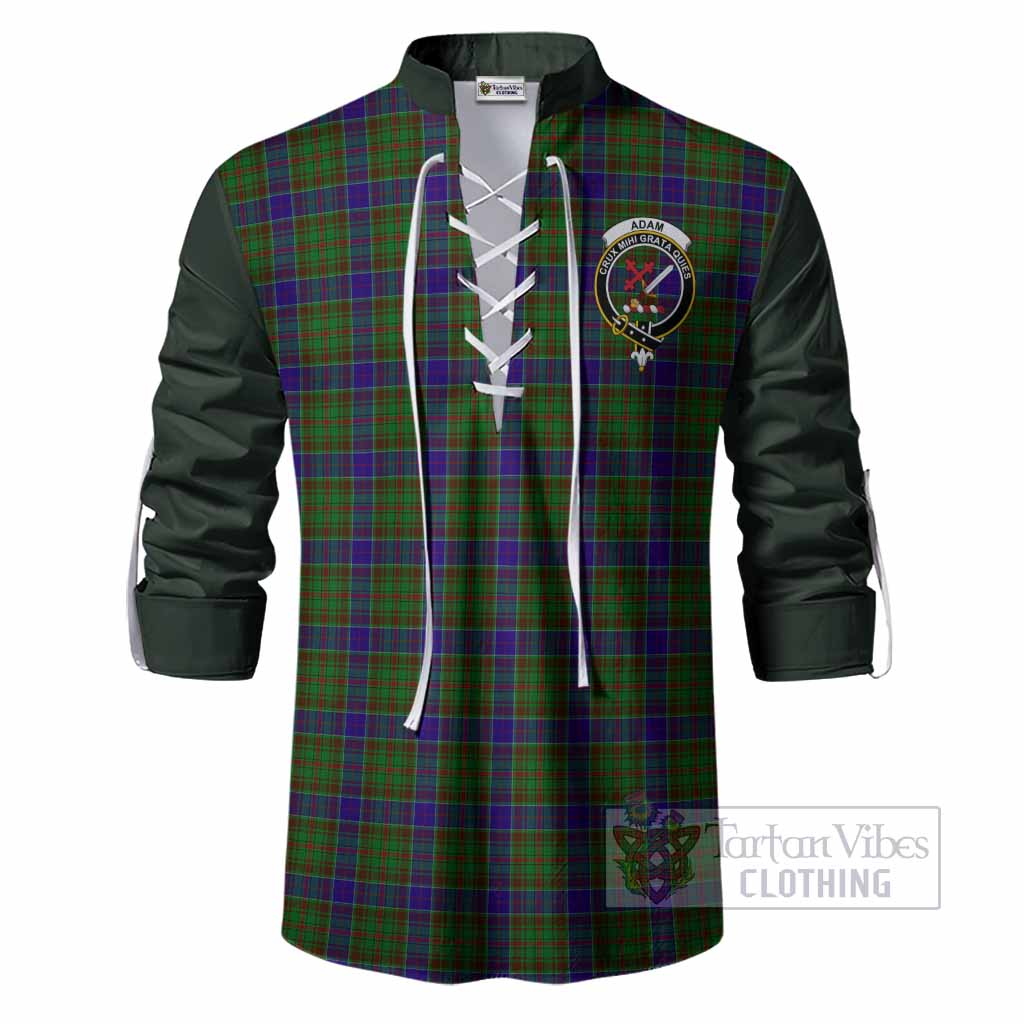 Adam Tartan Accent Ghillie Shirt with Family Crest