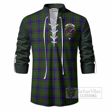 Adam Tartan Accent Ghillie Shirt with Family Crest