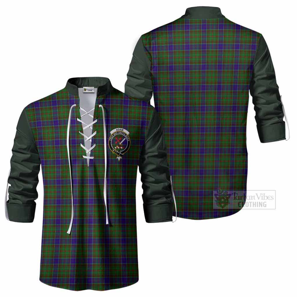 Adam Tartan Accent Ghillie Shirt with Family Crest