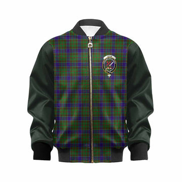 Adam Tartan Accent Kid Bomber Jacket with Family Crest