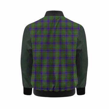 Adam Tartan Accent Kid Bomber Jacket with Family Crest