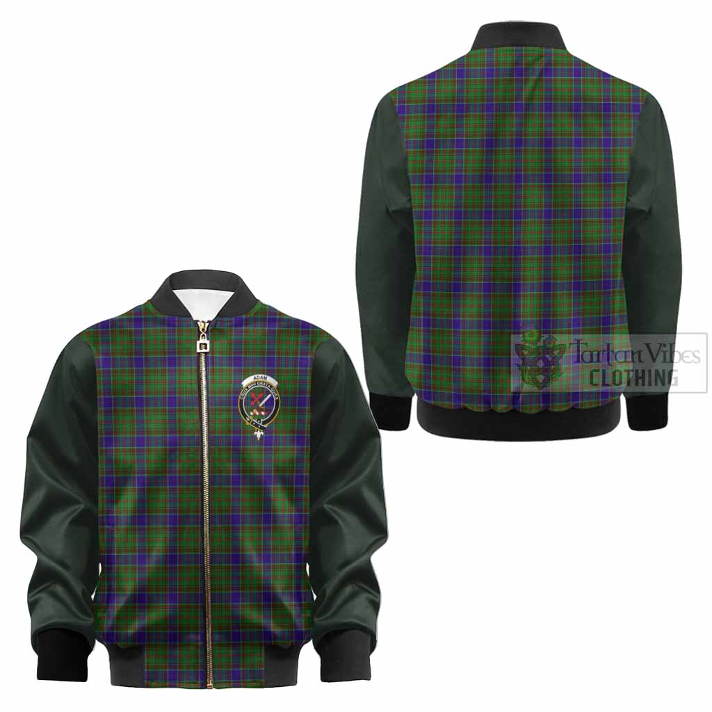 Adam Tartan Accent Kid Bomber Jacket with Family Crest