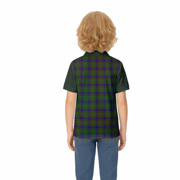 Adam Tartan Accent Kid Polo Shirt with Family Crest
