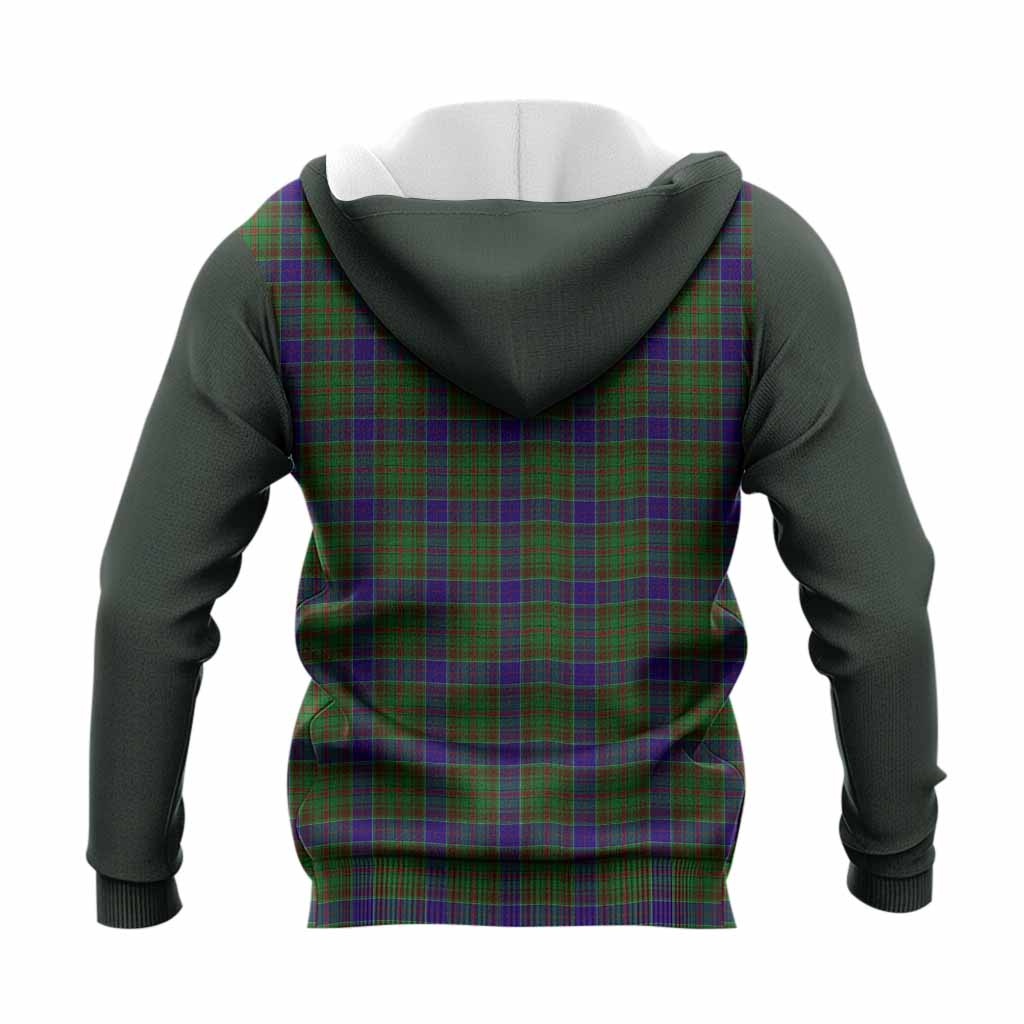 Adam Tartan Accent Knitted Hoodie with Family Crest
