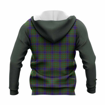 Adam Tartan Accent Knitted Hoodie with Family Crest