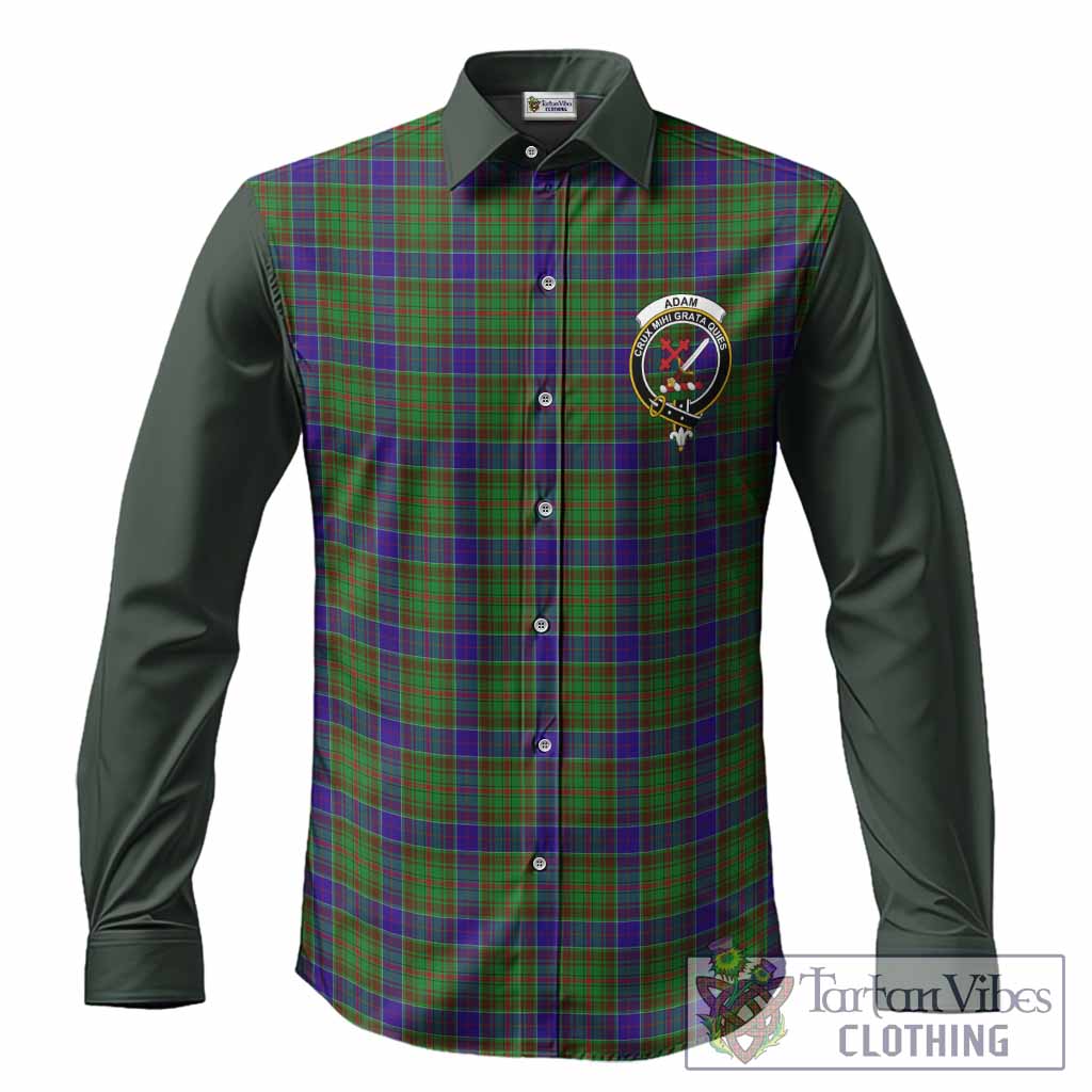 Adam Tartan Accent Long Sleeve Button Shirts with Family Crest