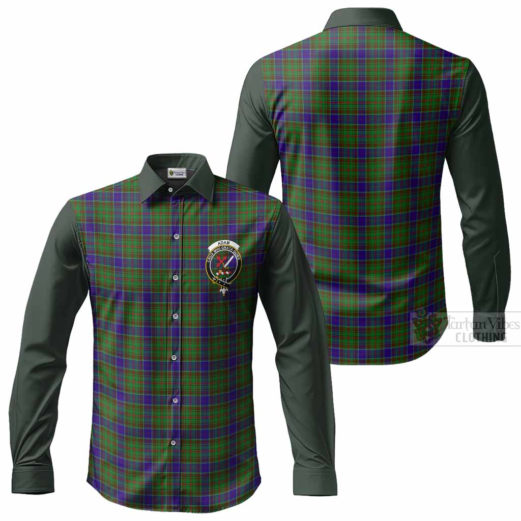 Adam Tartan Accent Long Sleeve Button Shirts with Family Crest