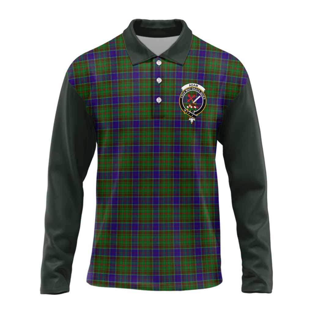 Adam Tartan Accent Long Sleeve Polo Shirt with Family Crest