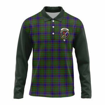 Adam Tartan Accent Long Sleeve Polo Shirt with Family Crest
