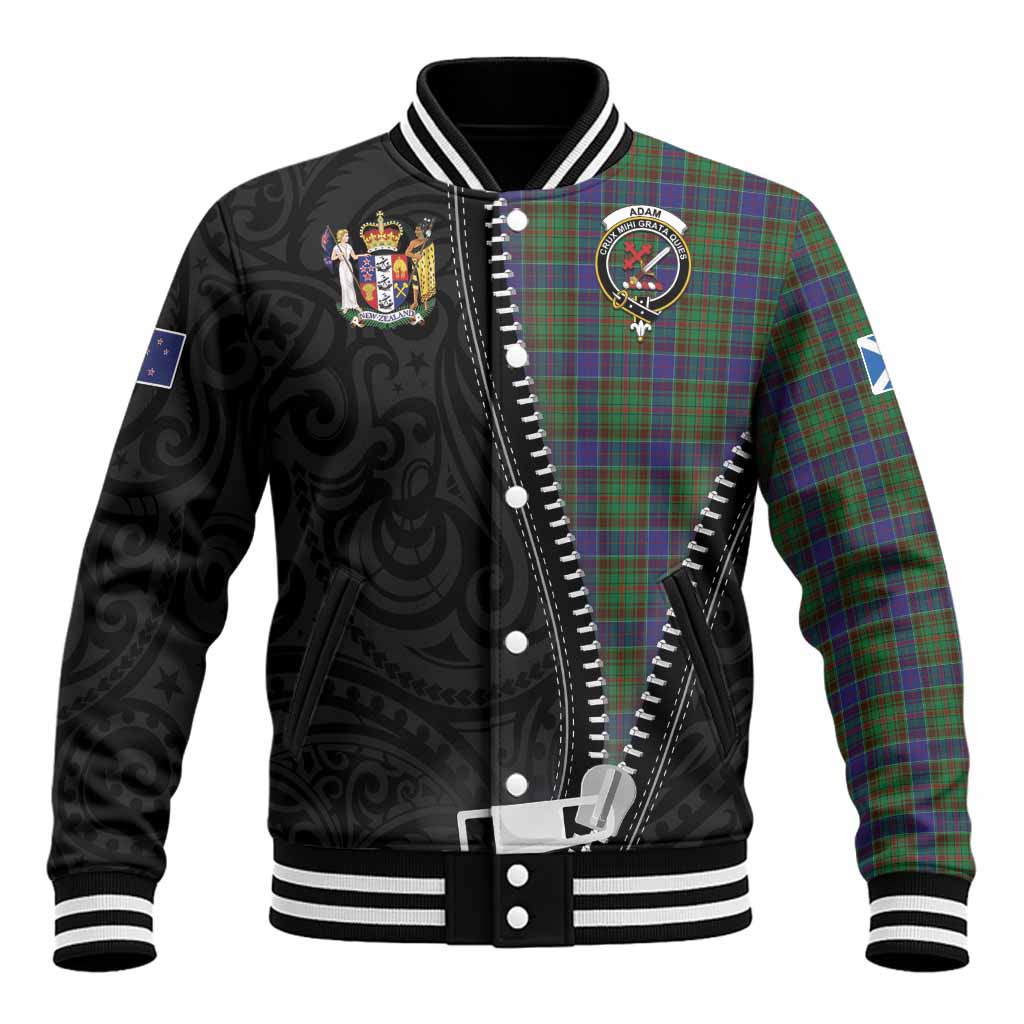 Adam Tartan Baseball Jacket New Zealand Pattern Unique Zipper Stylized