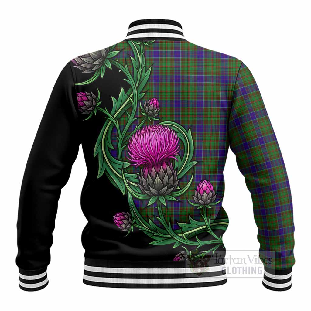 Adam Tartan Baseball Jacket Resilient Scottish Thistle - Tartan Vibes Clothing