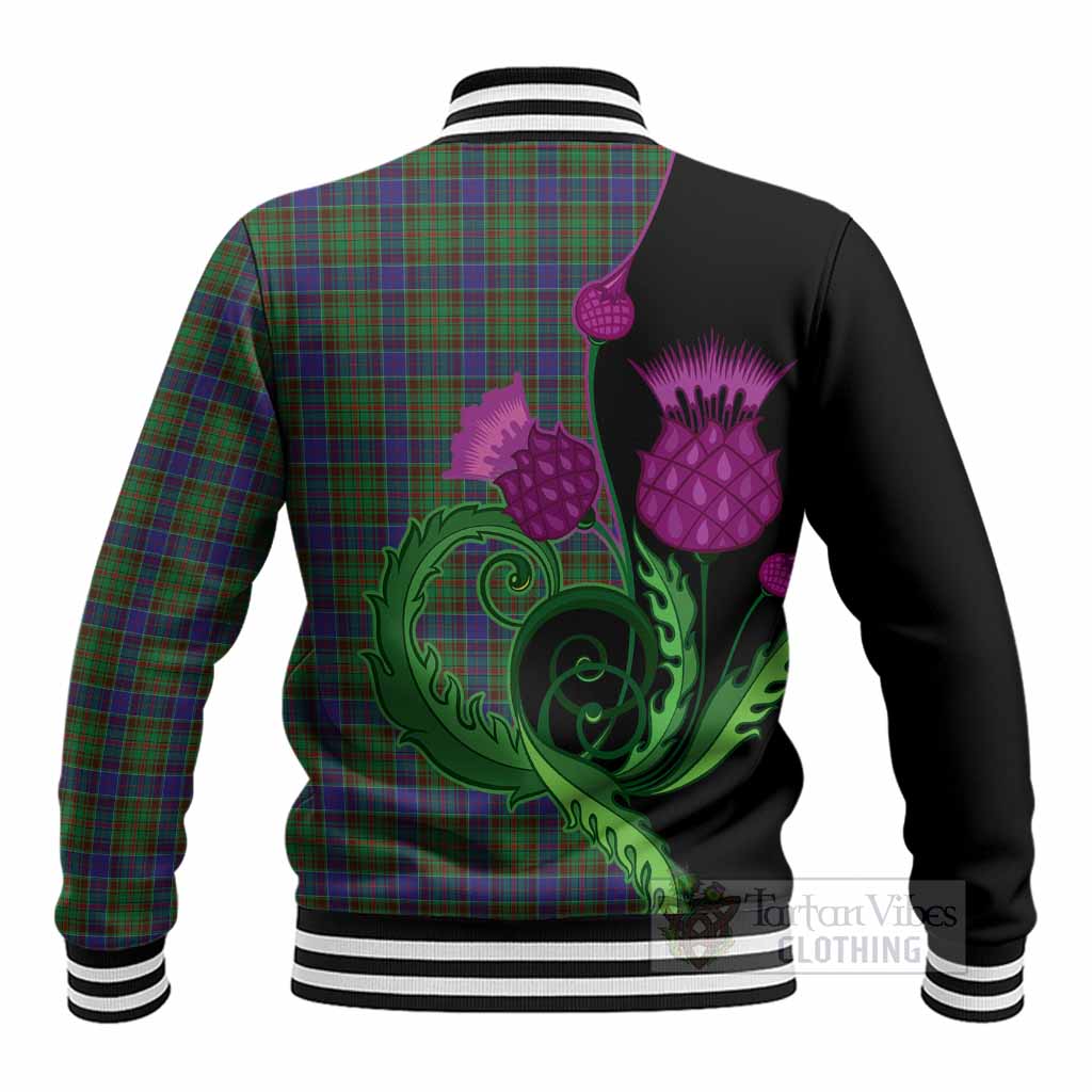 Adam Tartan Baseball Jacket Traditional Scottish Thistle