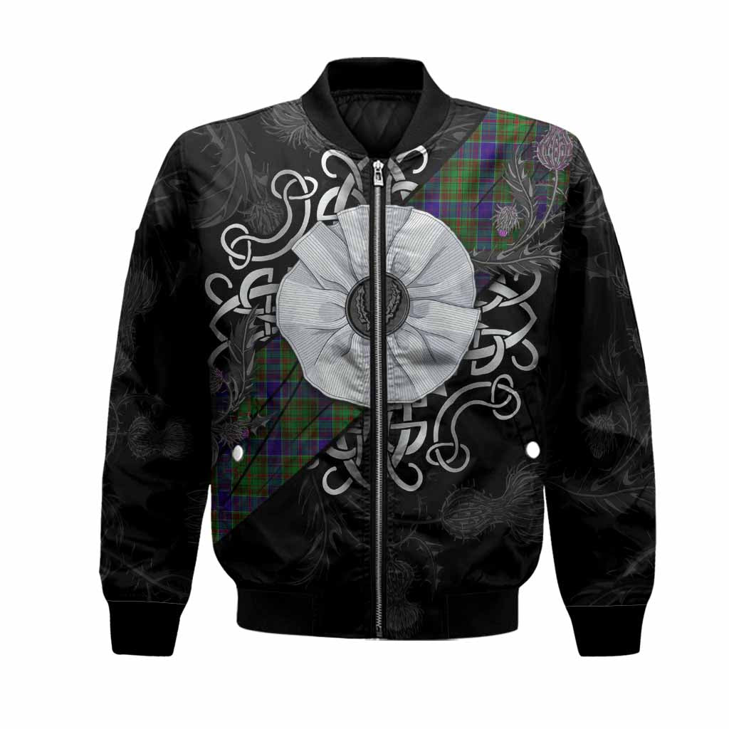 Adam Tartan Bomber Jacket Jacobite White Rose Unisex Black - Tartan Vibes Clothing