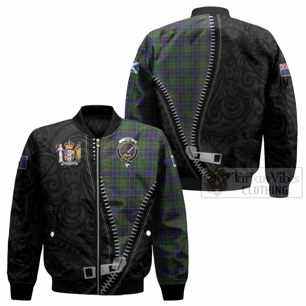 Adam Tartan Bomber Jacket New Zealand Pattern Unique Zipper Stylized