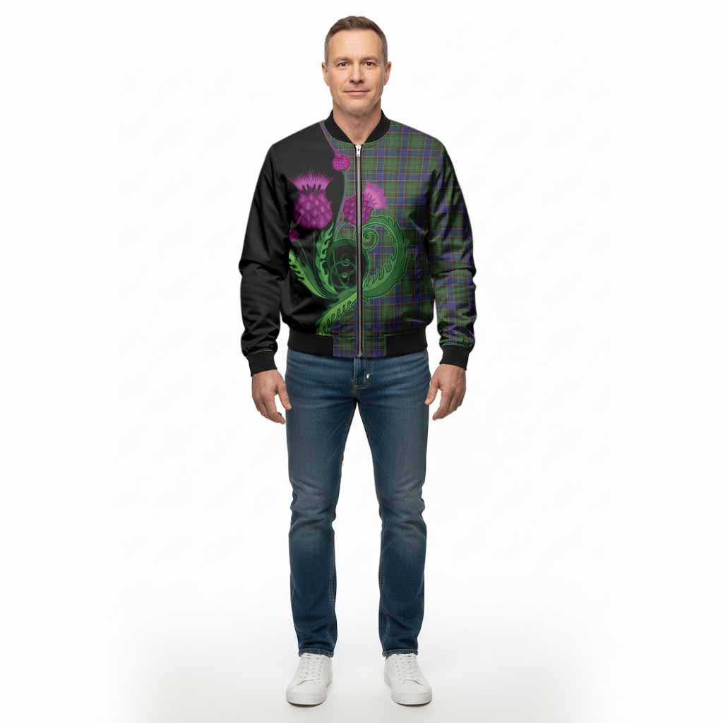 Adam Tartan Bomber Jacket Traditional Scottish Thistle