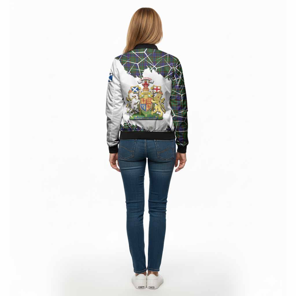 Adam Tartan Bomber Jacket with Family Crest and Lion Rampant Grunge Style