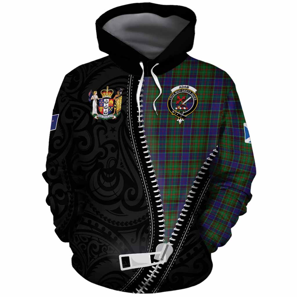 Adam Tartan Cotton Hoodie New Zealand Pattern Unique Zipper Stylized