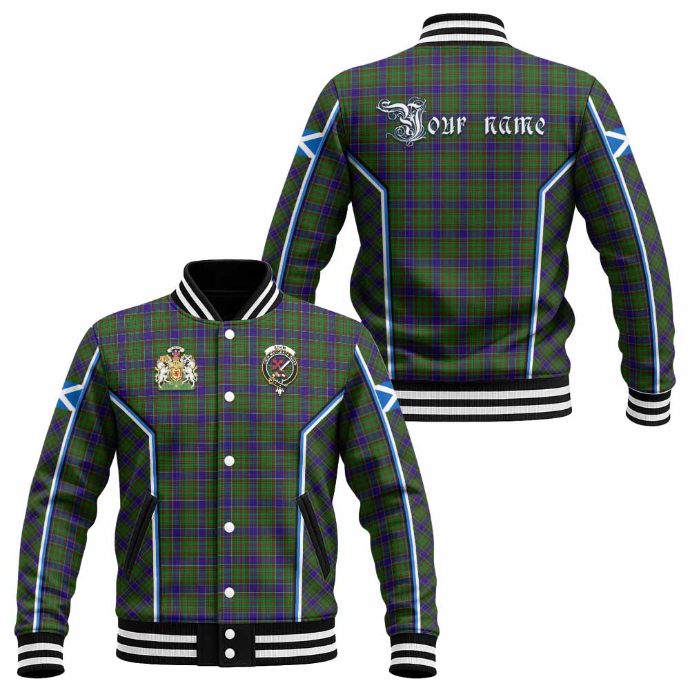 Adam Tartan Crest Baseball Jacket Scotland Coat of Arm Flag Style - Tartan Vibes Clothing