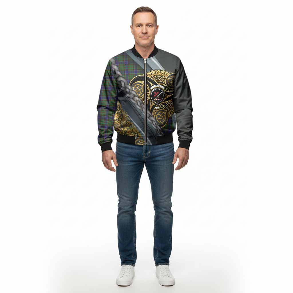 Adam Tartan Crest Bomber Jacket Scottish Triskele Celtic