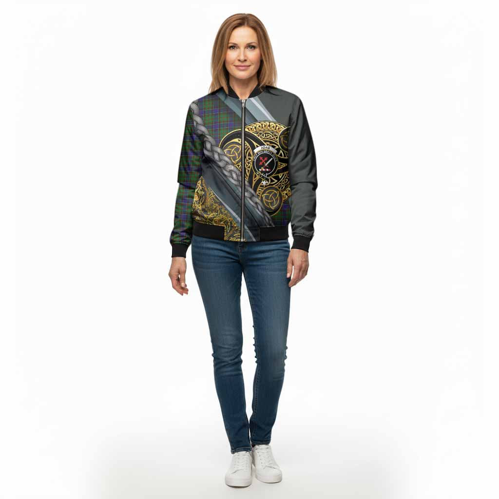 Adam Tartan Crest Bomber Jacket Scottish Triskele Celtic