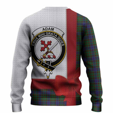 Adam Tartan Crest Christmas Christmas Ugly Sweater Highland Cow Bagpipes Coquette Bow Style