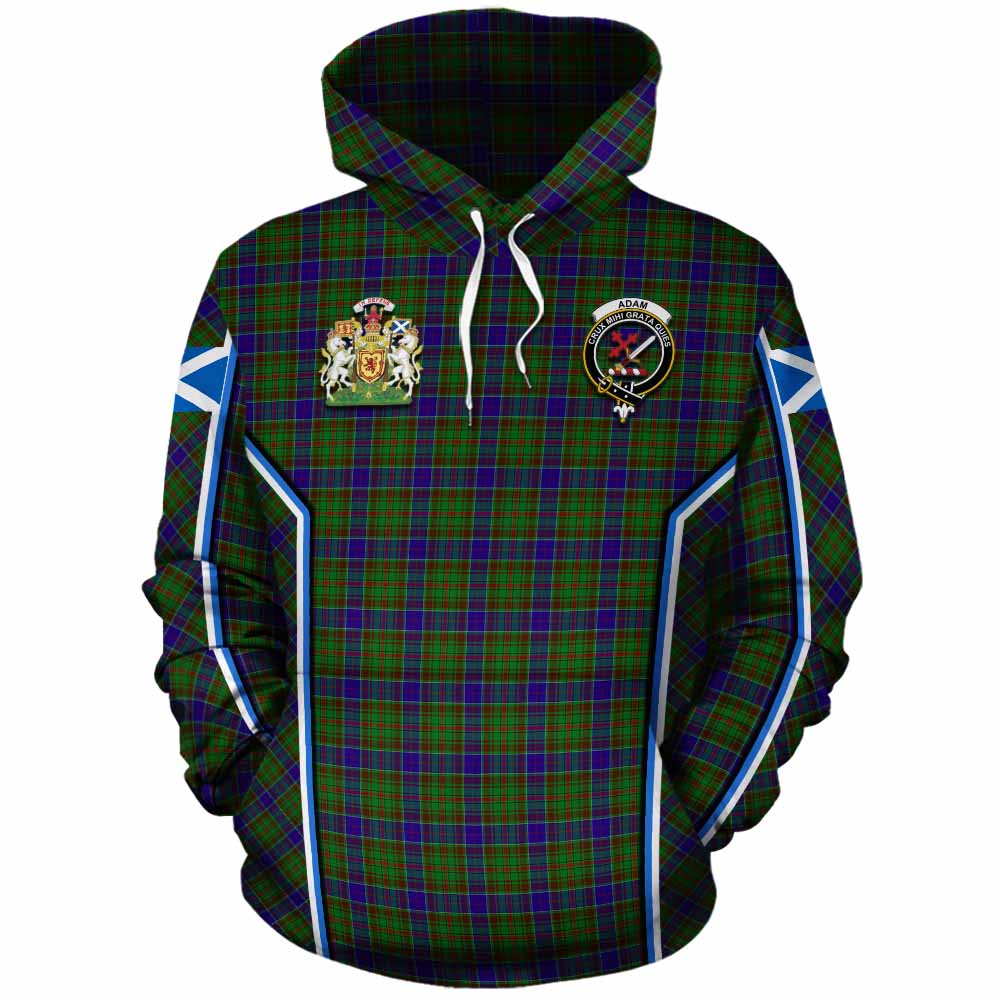 Adam Tartan Crest Cotton Hoodie Scotland Coat of Arm Flag Style - Tartan Vibes Clothing