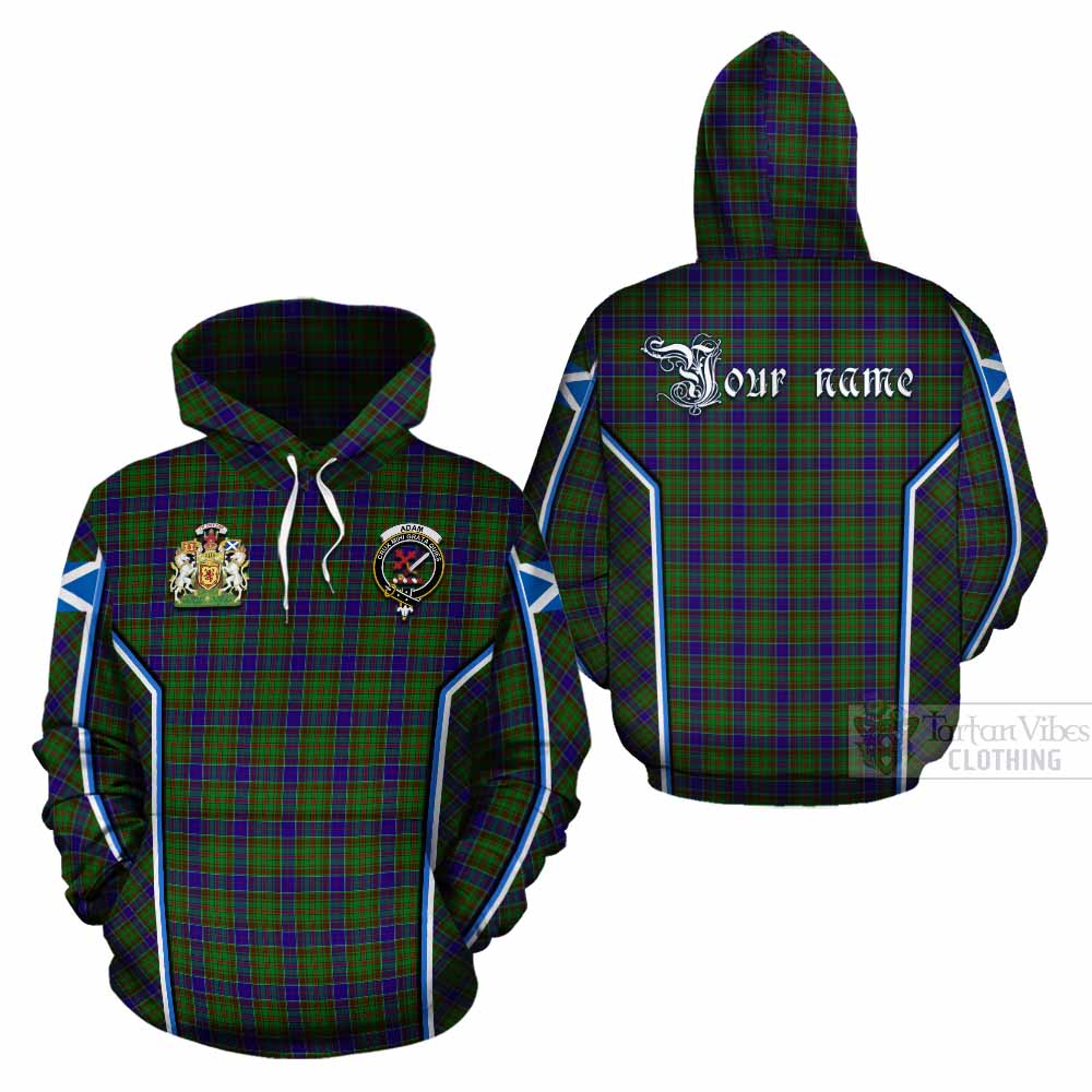 Adam Tartan Crest Cotton Hoodie Scotland Coat of Arm Flag Style - Tartan Vibes Clothing