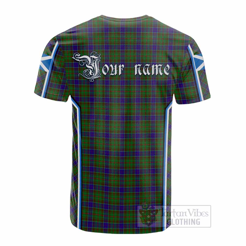 Adam Tartan Crest Cotton T-shirt Scotland Coat of Arm Flag Style - Tartan Vibes Clothing