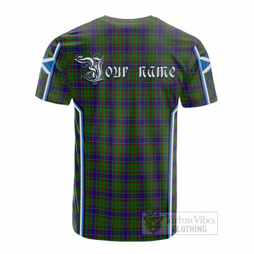 Adam Tartan Crest Cotton T-shirt Scotland Coat of Arm Flag Style