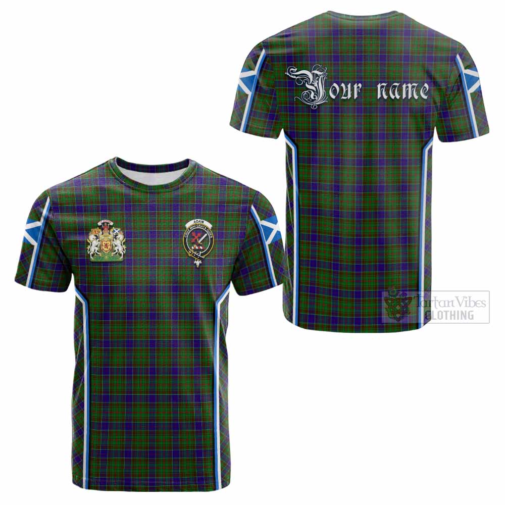 Adam Tartan Crest Cotton T-shirt Scotland Coat of Arm Flag Style - Tartan Vibes Clothing