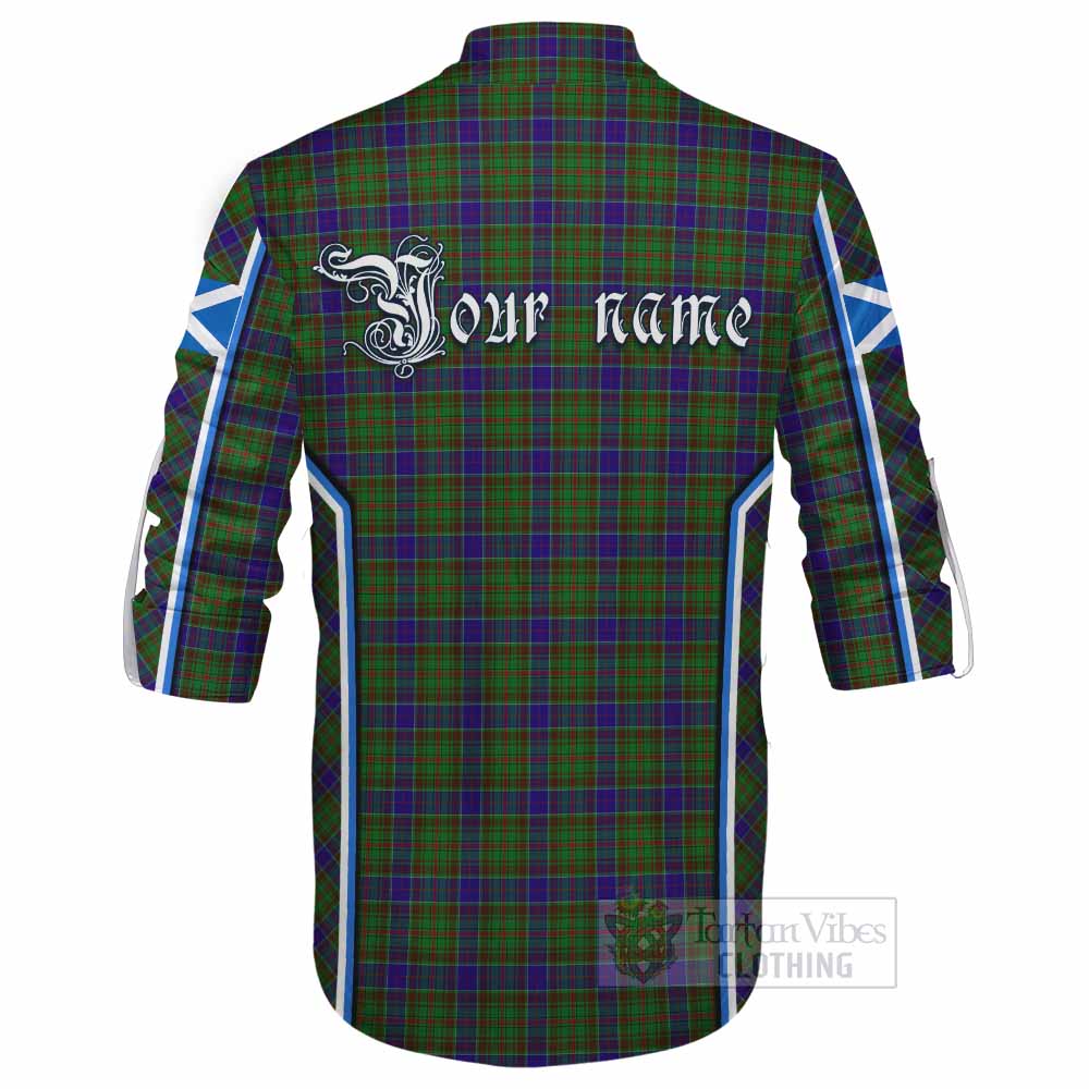 Adam Tartan Crest Ghillie Kilt Shirt Scotland Coat of Arm Flag Style - Tartan Vibes Clothing