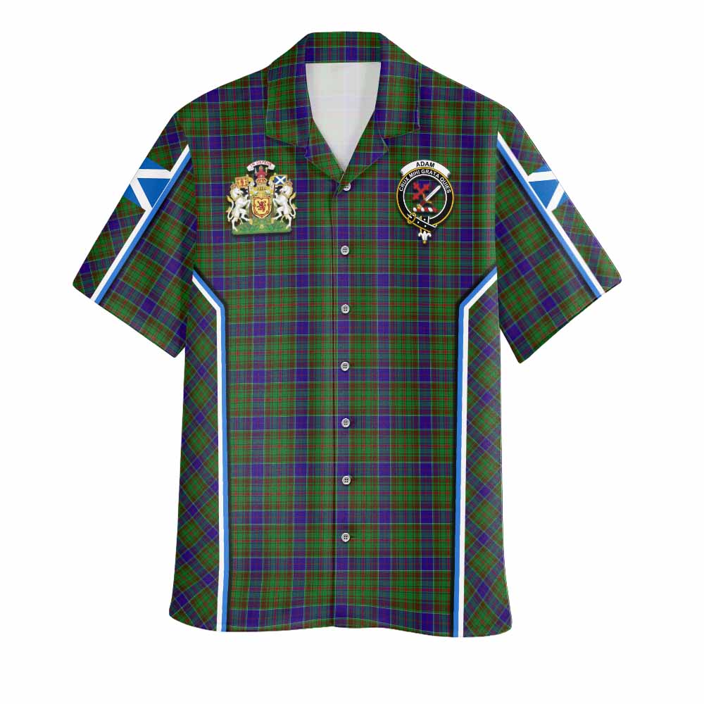 Adam Tartan Crest Hawaiian Shirt Scotland Coat of Arm Flag Style - Tartan Vibes Clothing
