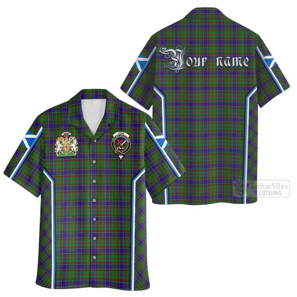 Adam Tartan Crest Hawaiian Shirt Scotland Coat of Arm Flag Style - Tartan Vibes Clothing