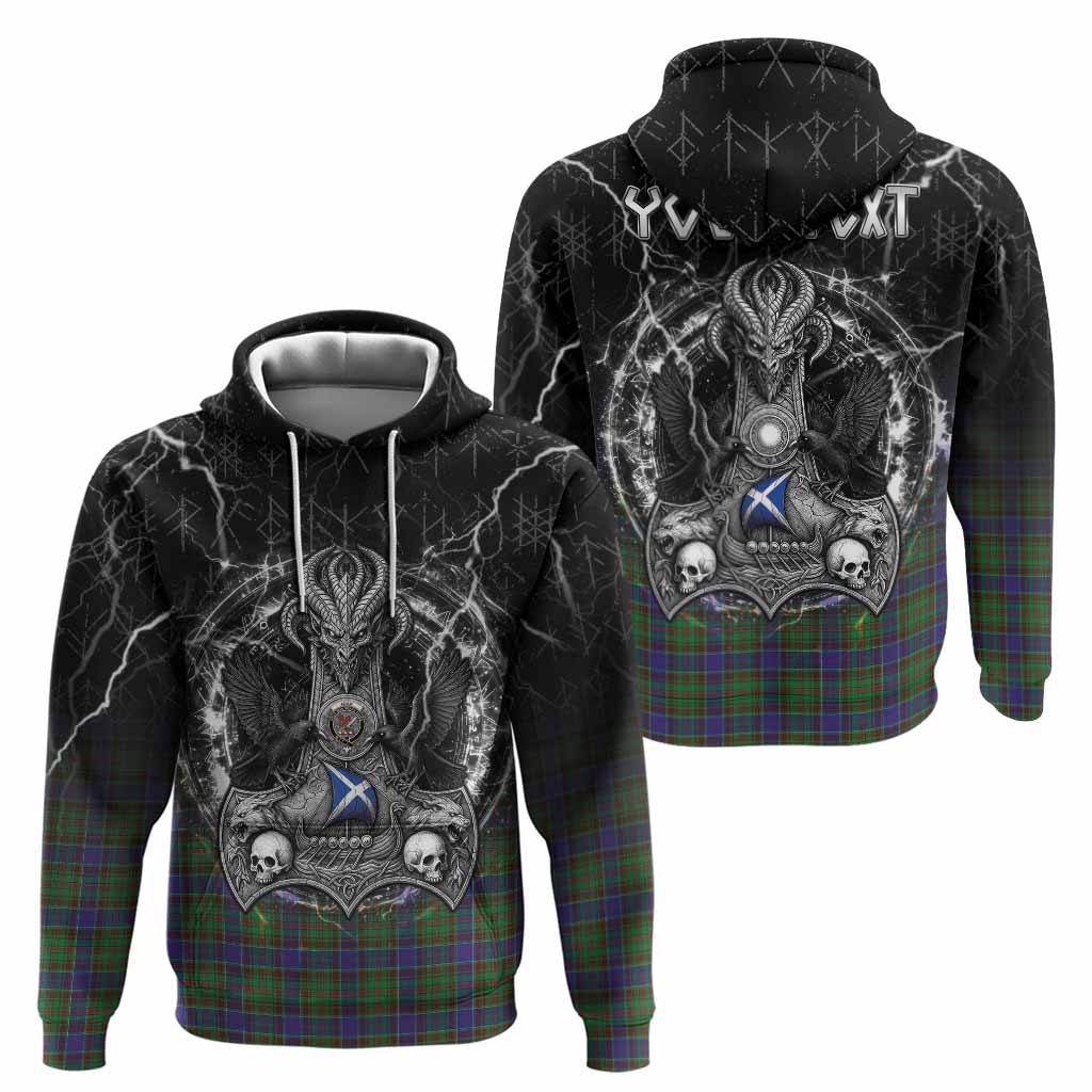Adam Tartan Crest Hoodie Celtic Odin's Raven Legacy