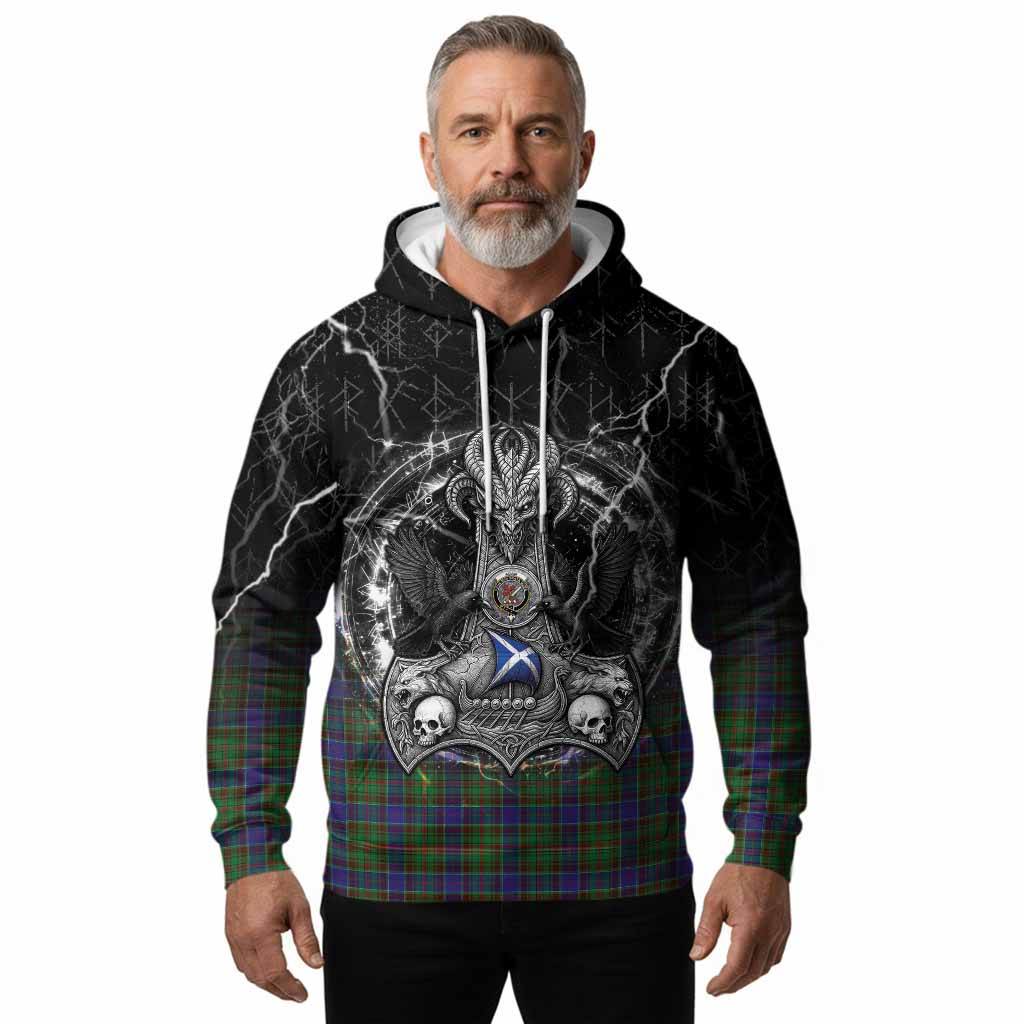 Adam Tartan Crest Hoodie Celtic Odin's Raven Legacy