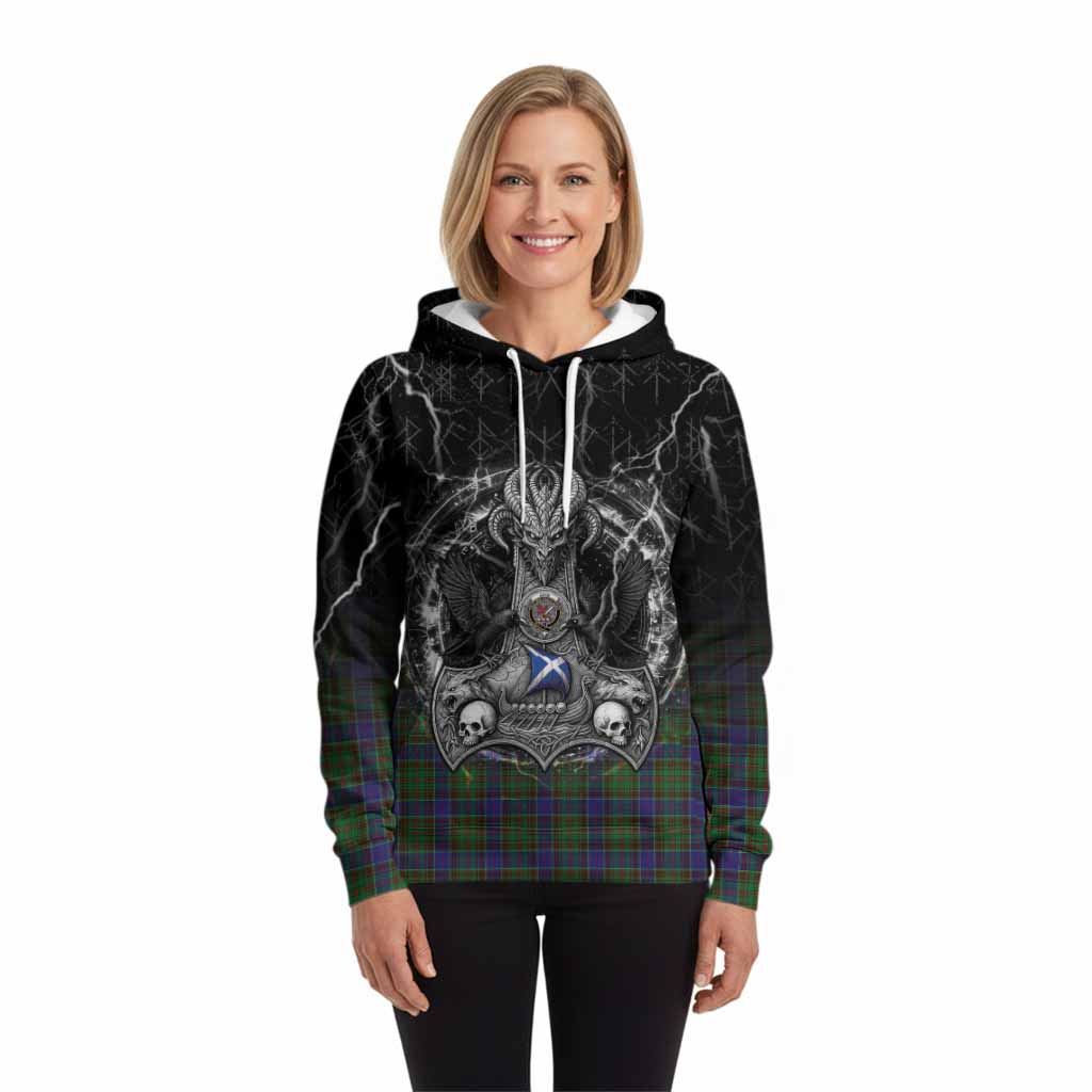 Adam Tartan Crest Hoodie Celtic Odin's Raven Legacy