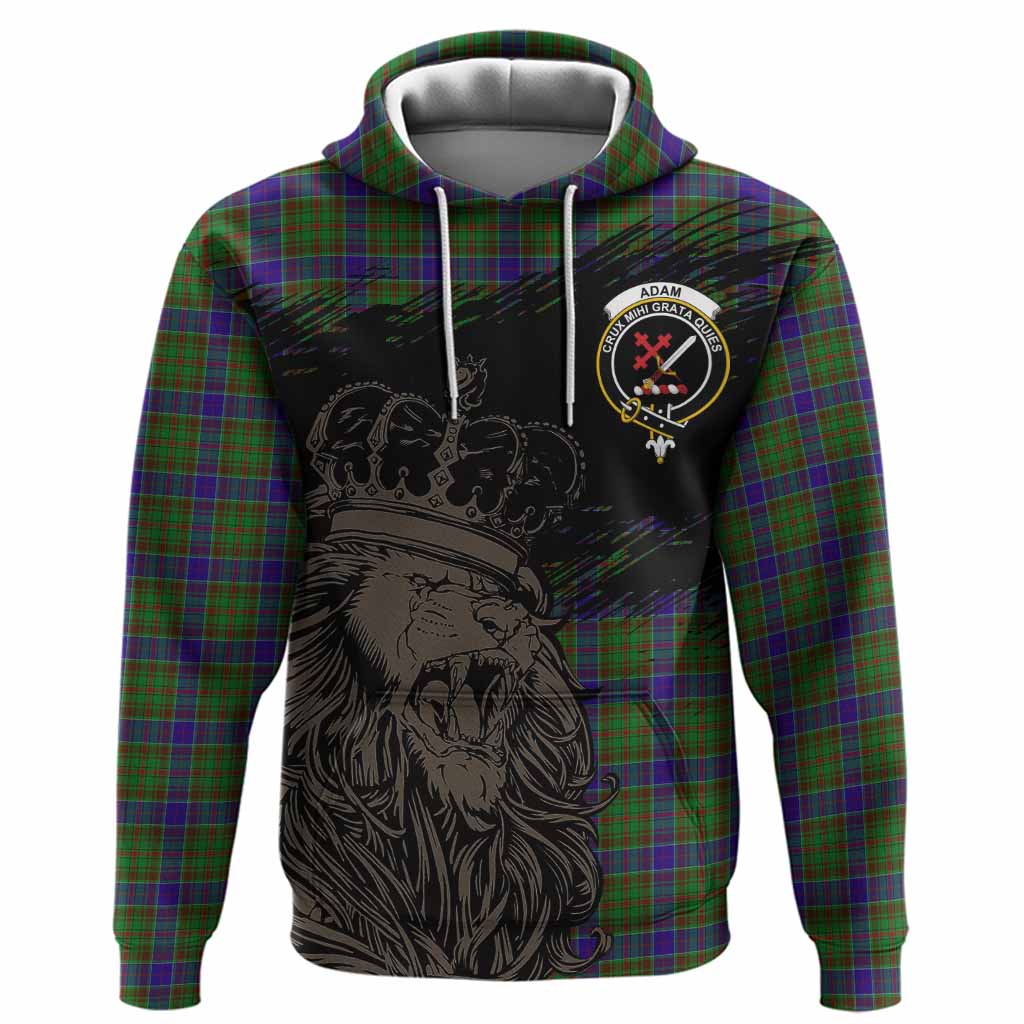 Adam Tartan Crest Hoodie Crowned Lion Heritage Style
