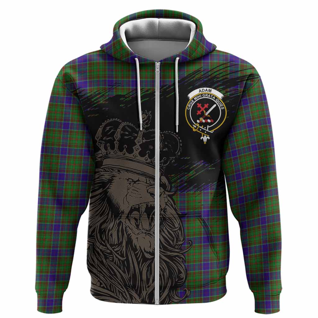 Adam Tartan Crest Hoodie Crowned Lion Heritage Style