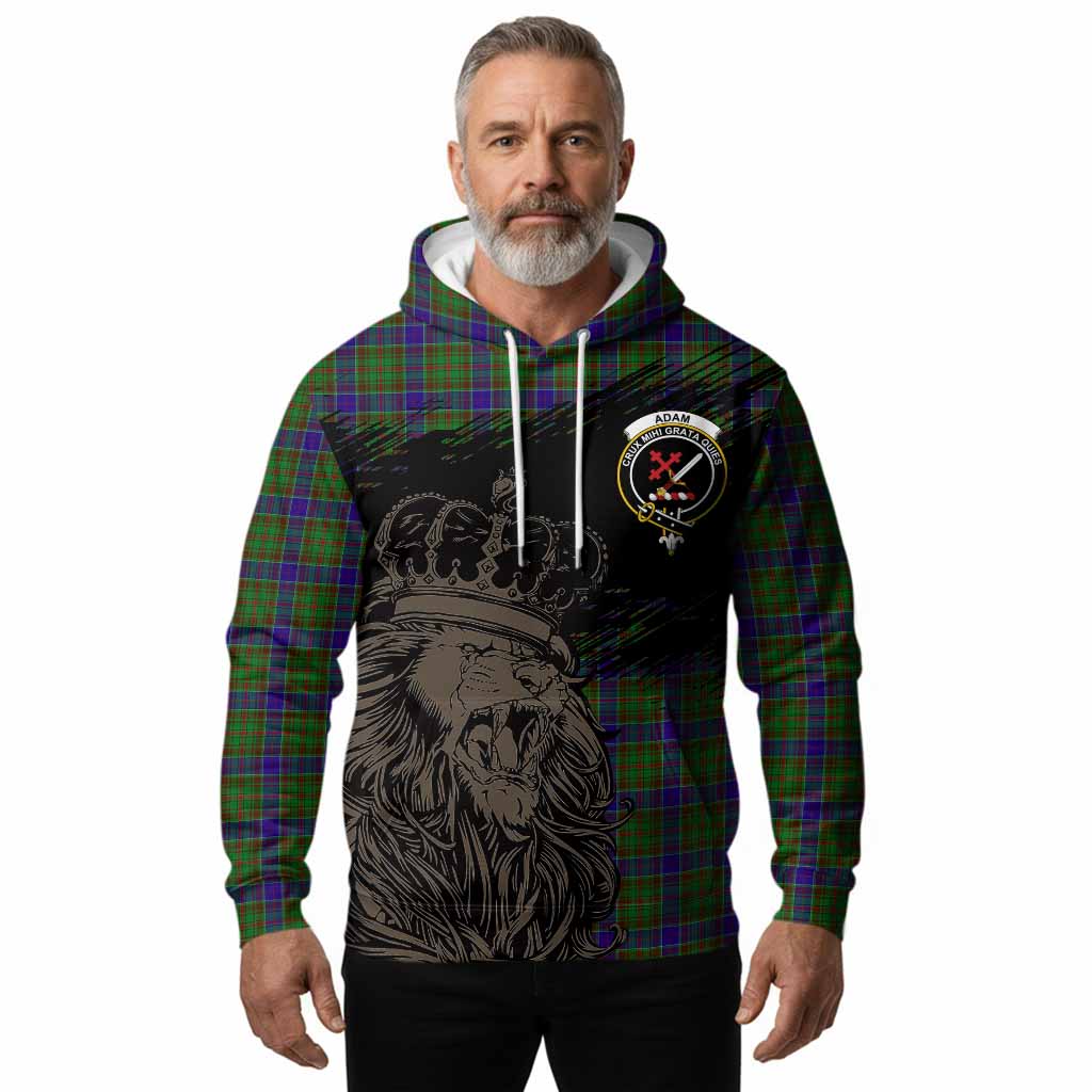 Adam Tartan Crest Hoodie Crowned Lion Heritage Style