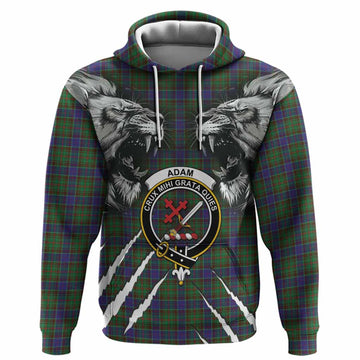 Adam Tartan Crest Hoodie Ferocious Lion Style