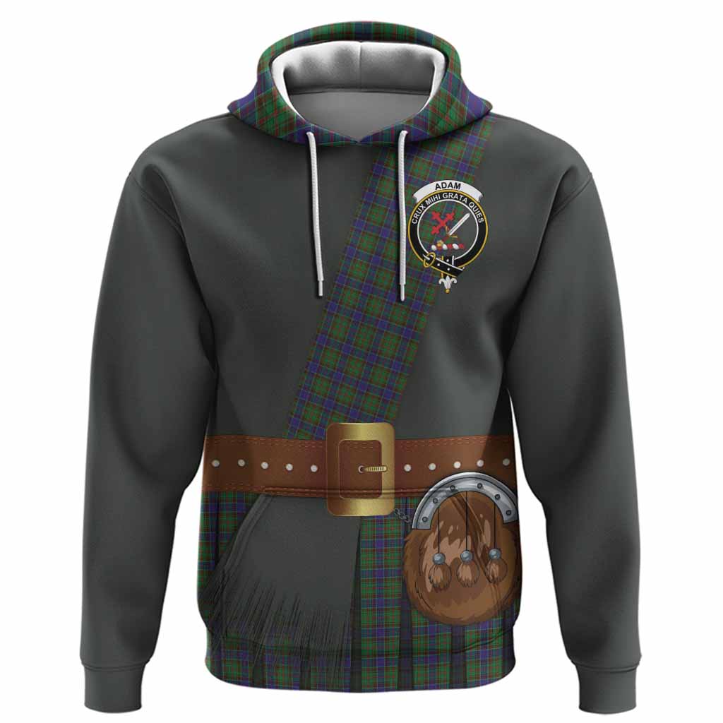 Adam Tartan Crest Hoodie Kilt Costume Style