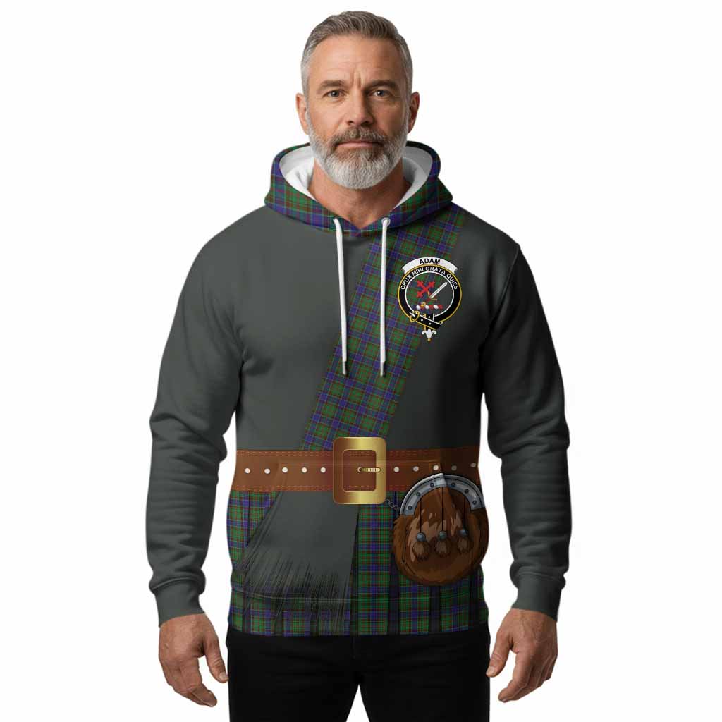 Adam Tartan Crest Hoodie Kilt Costume Style