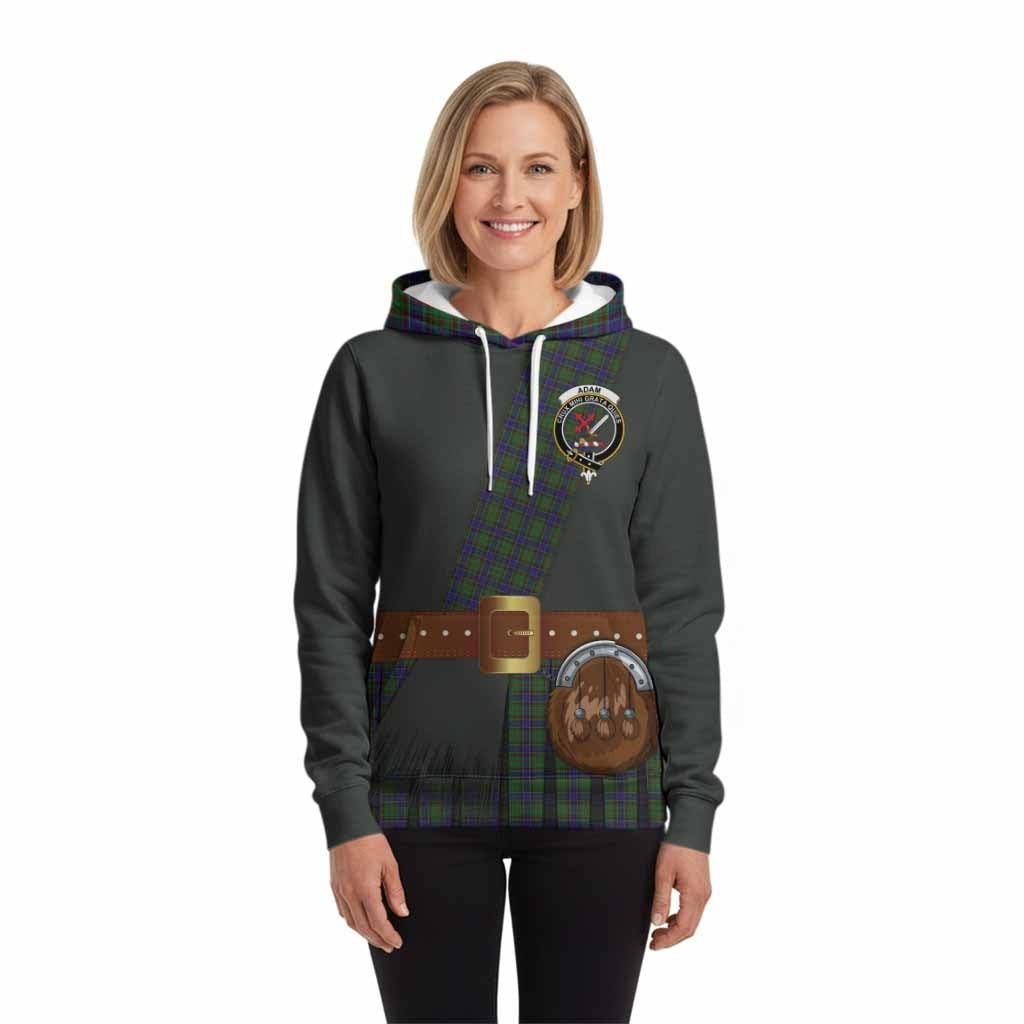 Adam Tartan Crest Hoodie Kilt Costume Style