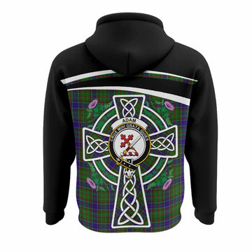 Adam Tartan Crest Hoodie Scottish Thistle Celtic Cross Alba Gu Brath