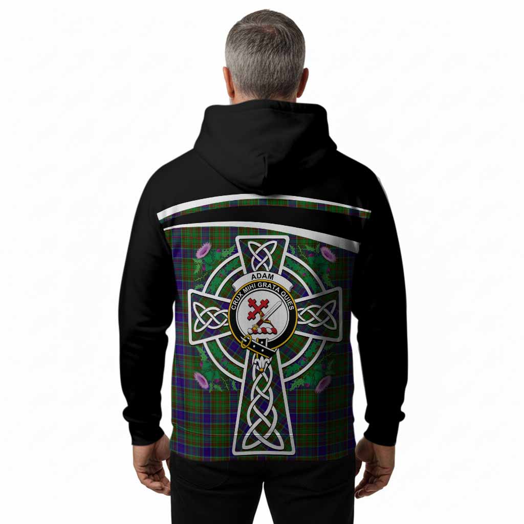 Adam Tartan Crest Hoodie Scottish Thistle Celtic Cross Alba Gu Brath