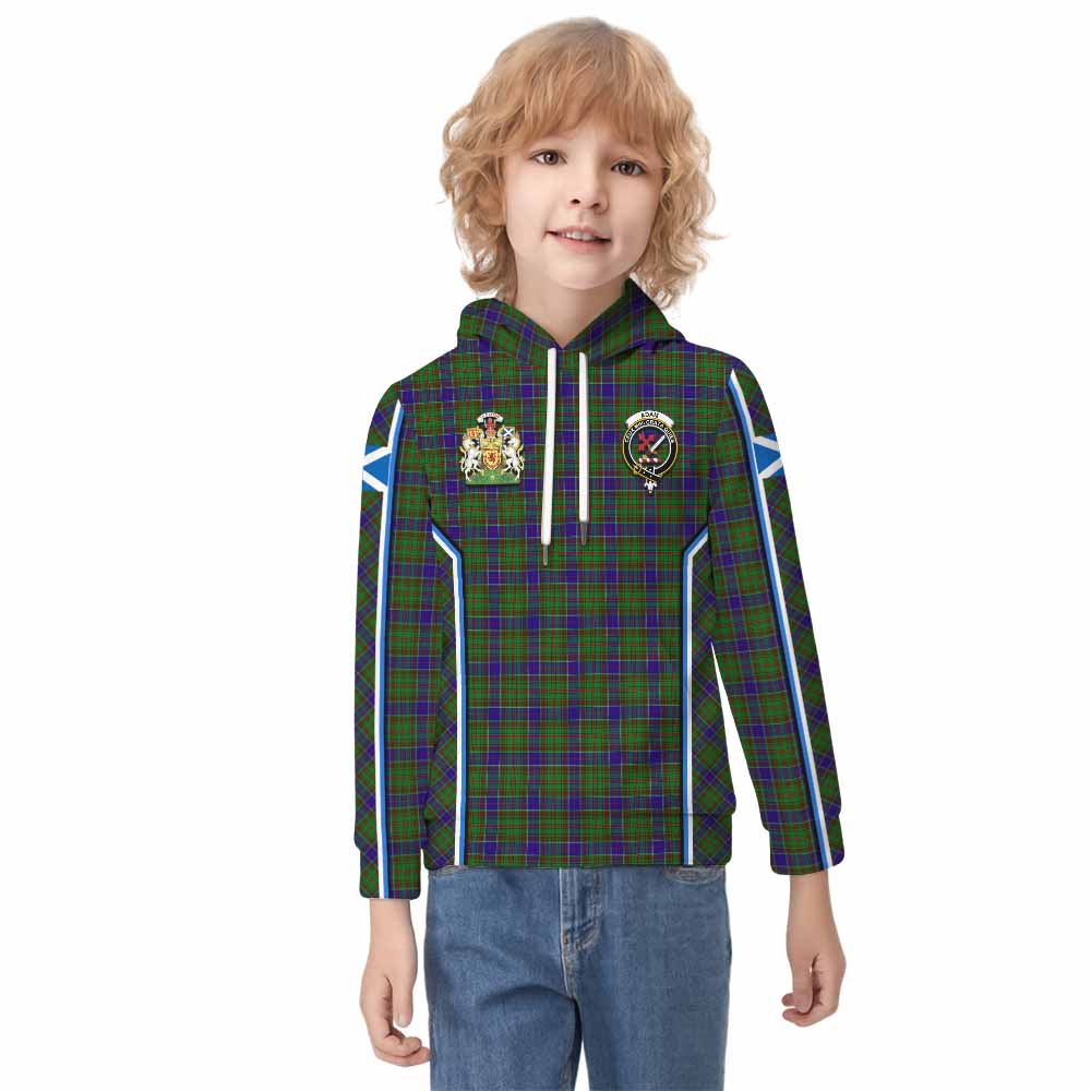 Adam Tartan Crest Kid Hoodie Scotland Coat of Arm Flag Style - Tartan Vibes Clothing