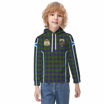 Adam Tartan Crest Kid Hoodie Scotland Coat of Arm Flag Style - Tartan Vibes Clothing