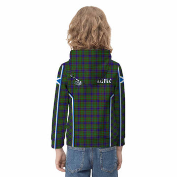 Adam Tartan Crest Kid Hoodie Scotland Coat of Arm Flag Style - Tartan Vibes Clothing