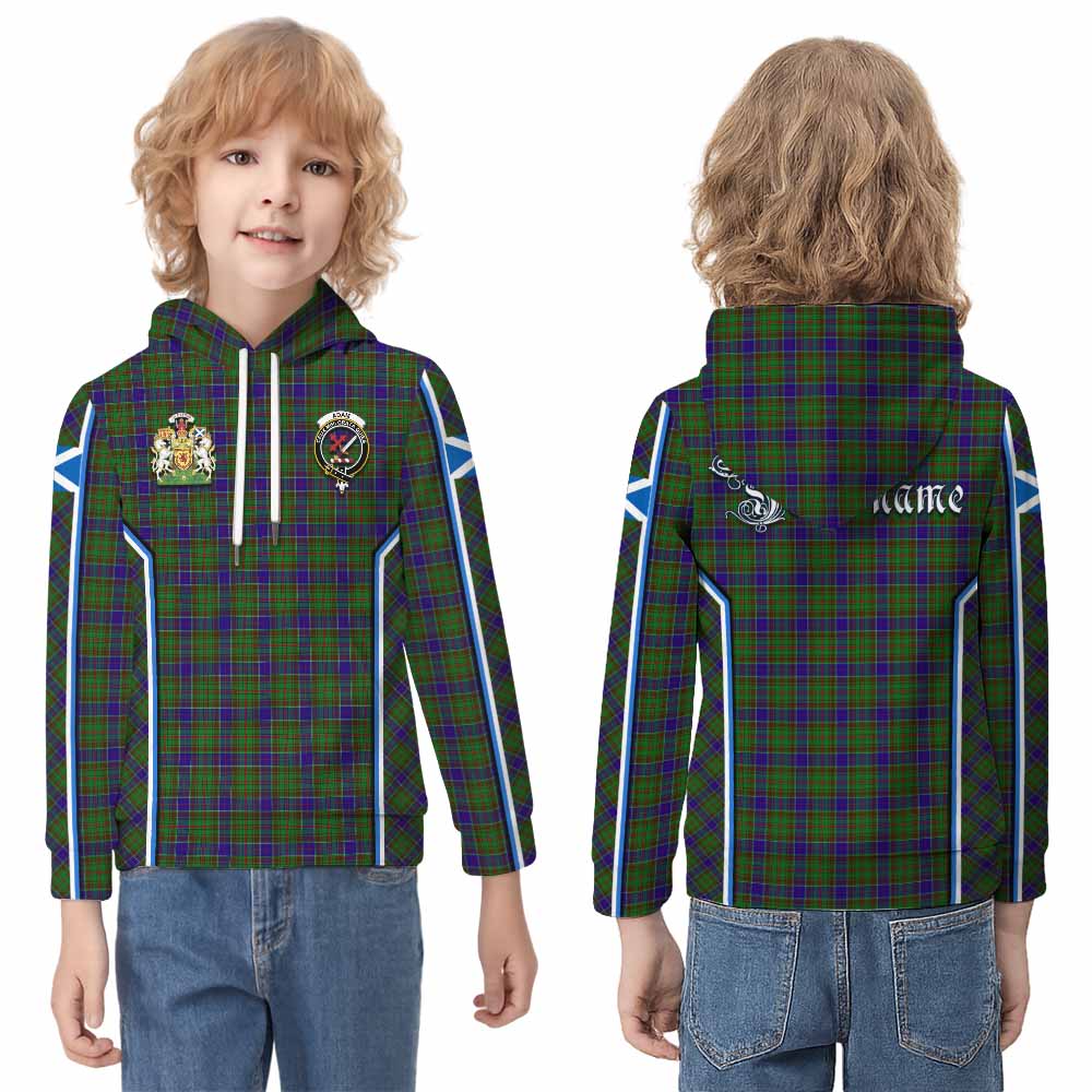 Adam Tartan Crest Kid Hoodie Scotland Coat of Arm Flag Style - Tartan Vibes Clothing
